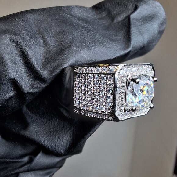 2.0ctw Rhodium Over Silver Filled Moissanite Ring - Picture 2 of 2